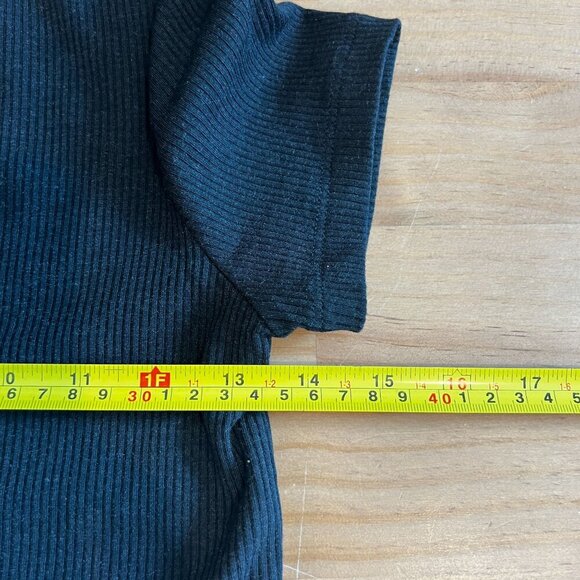 prAna Womens Short Sleeve Rib Knit Shirt Top XTRA-SMALL XS in Black Modal - Picture 7 of 8